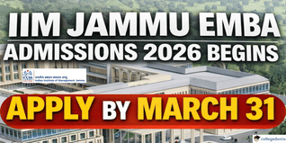 IIM Jammu EMBA Admissions 2026 Begins; Apply by March 31 @iimj.ac.in